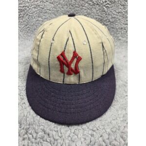 Vintage NEW YORK YANKEES ROMAN PRO Leather Headband HAT Size FIT 7 5/8